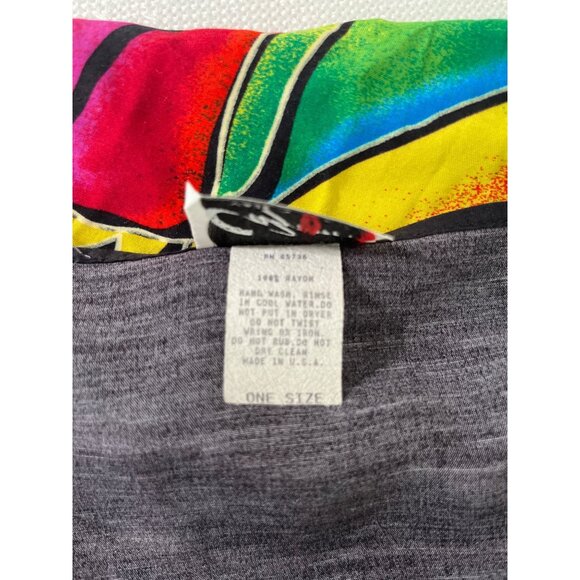 Cazimi Colorful Butterfly Print Sarong Wrap Beach Coverup Black Fringe Edges - Picture 6 of 7